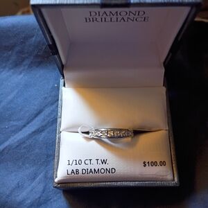 Silver Lab Diamond Ring